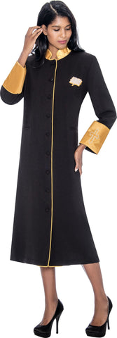 Women Cassock Robe RR9001-Black/Gold