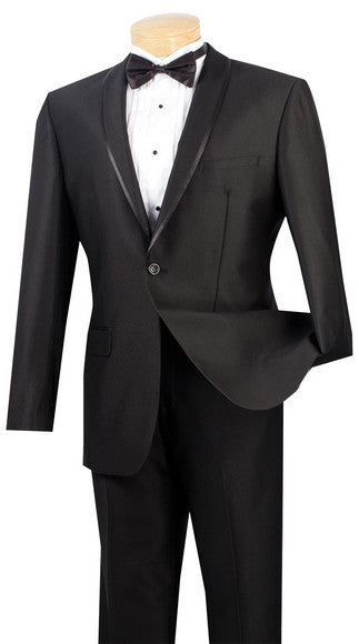Vinci Men Suit SSH-1-Black - Church Suits For Less