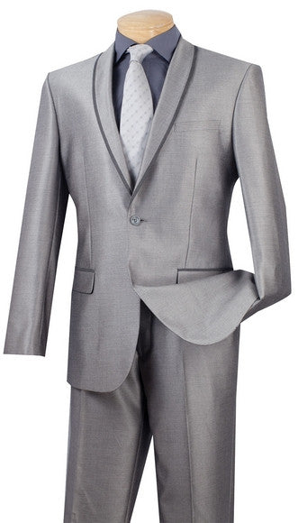 Vinci Men Suit SSH-1-Grey - Church Suits For Less