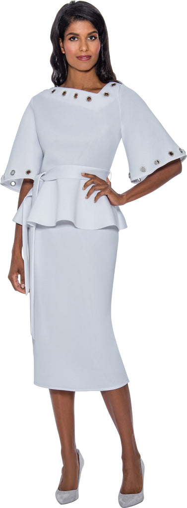 Stellar Looks Skirt Suit 1652-White - Church Suits For Less
