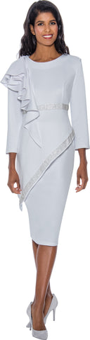 Stellar Looks Skirt Suit 1662C-White
