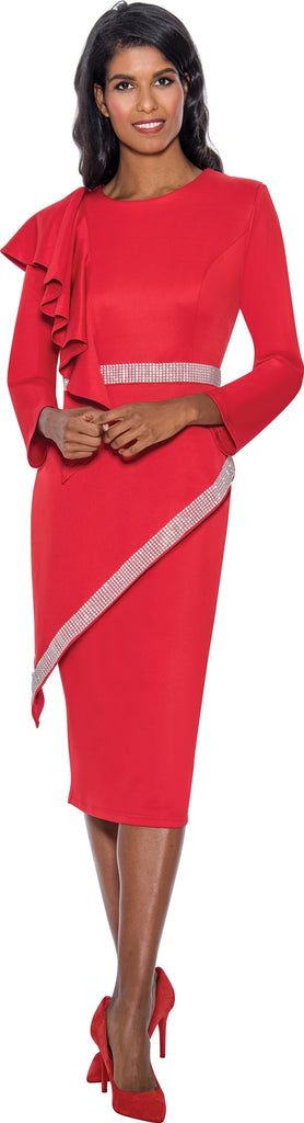 Stellar Looks Skirt Suit 1662-Red - Church Suits For Less