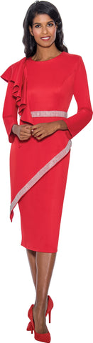 Stellar Looks Skirt Suit 1662-Red