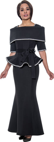 Stellar Looks Skirt Suit 1692-Black