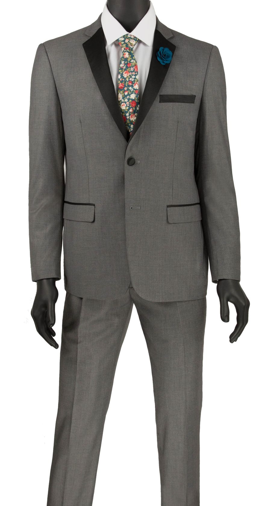 Vinci Men Tuxedo T-US900 Gray - Church Suits For Less