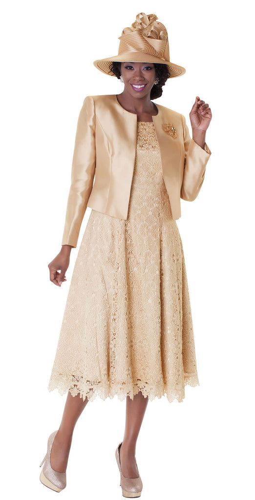 Tally Taylor Dress 4529-Champagne - Church Suits For Less