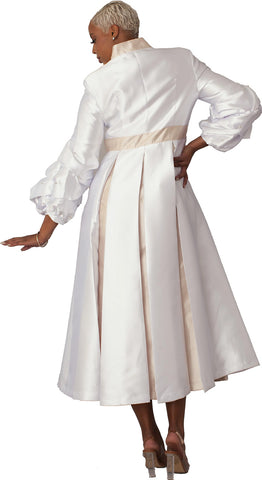 Tally Taylor Church Robe 4730-White/Gold - Church Suits For Less