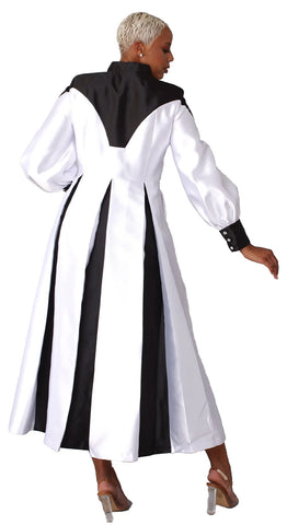 Tally Taylor Church Robe 4802-White/Black - Church Suits For Less