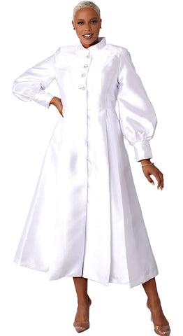 Tally Taylor Church Robe 4802-White/White - Church Suits For Less