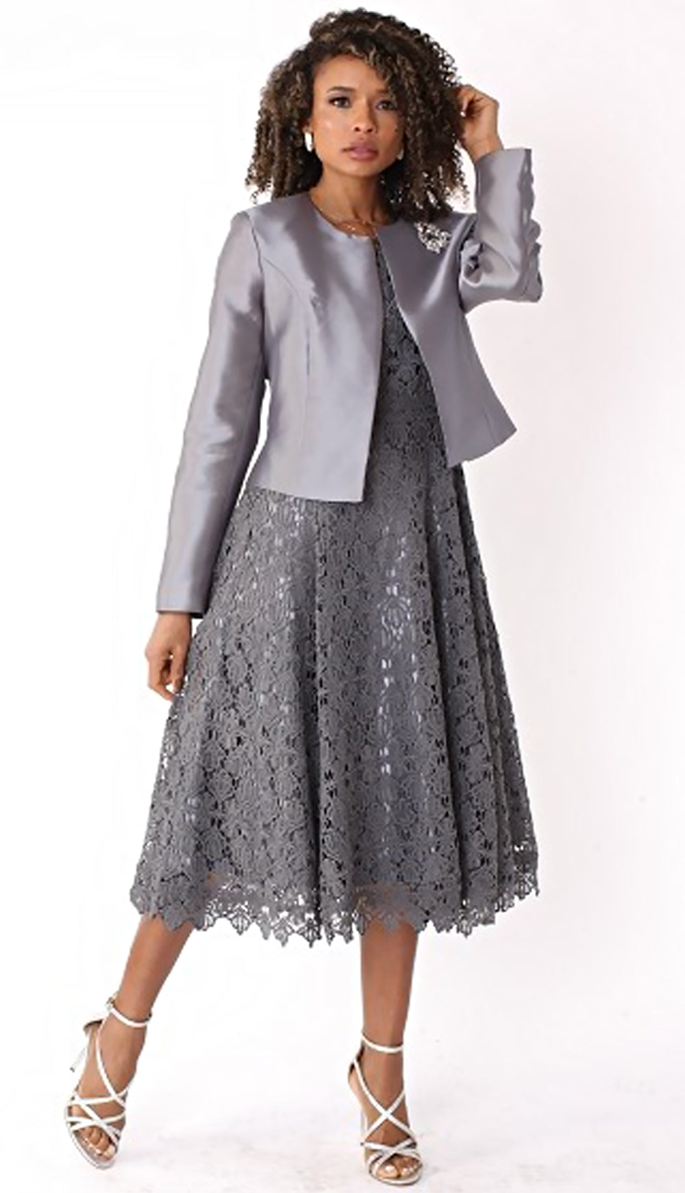 Tally Taylor Dress 4529-Silver - Church Suits For Less