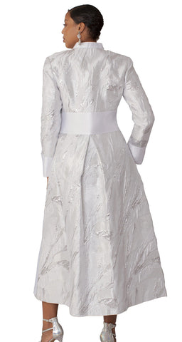 Tally Taylor Church Robe 4821-White/Silver - Church Suits For Less