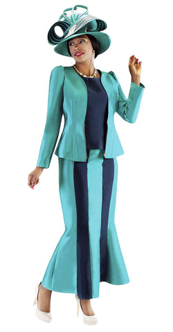 Tally Taylor Suit 4689C-Peacock/Navy