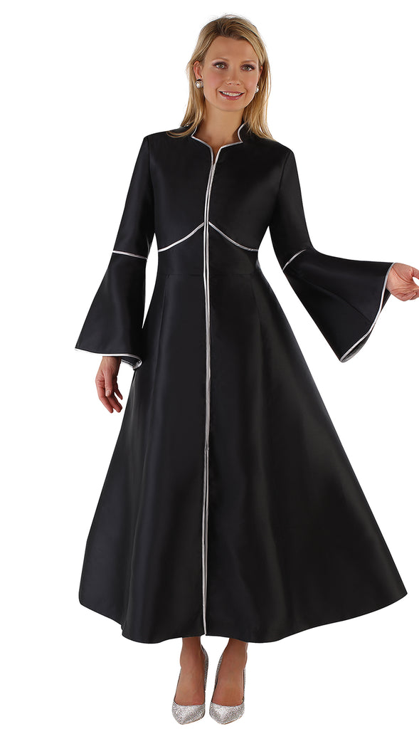 Tally Taylor Church Robe 4731C-Black/Silver - Church Suits For Less