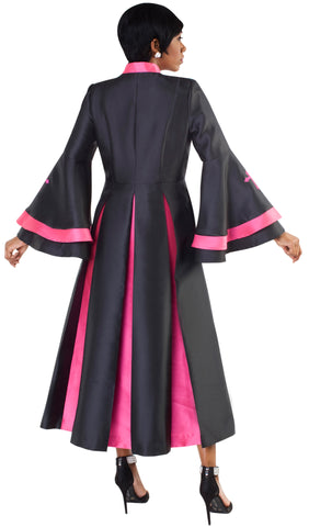 Tally Taylor Robe 4615C-Black/Fuchsia - Church Suits For Less