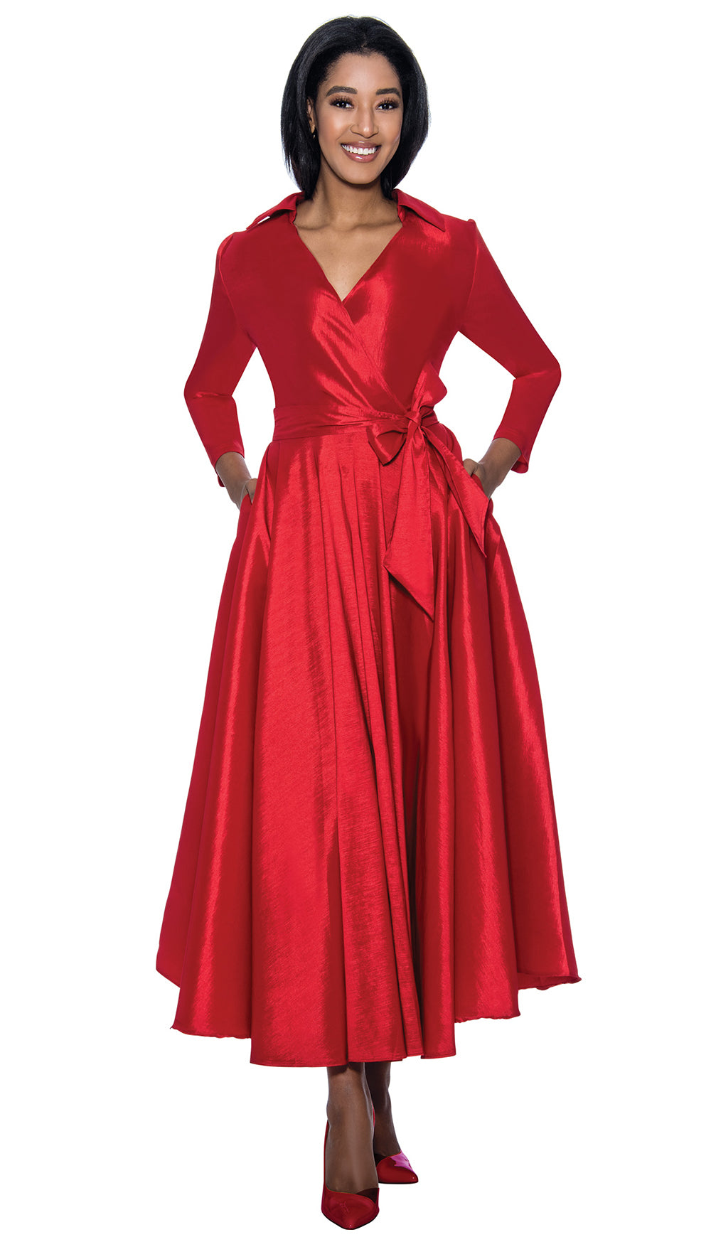 Terramina Church Dress 7869-Red, Red / 14