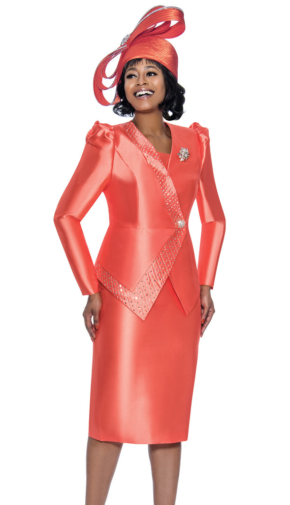 Terramina Church Suit 7919C-Coral - Church Suits For Less