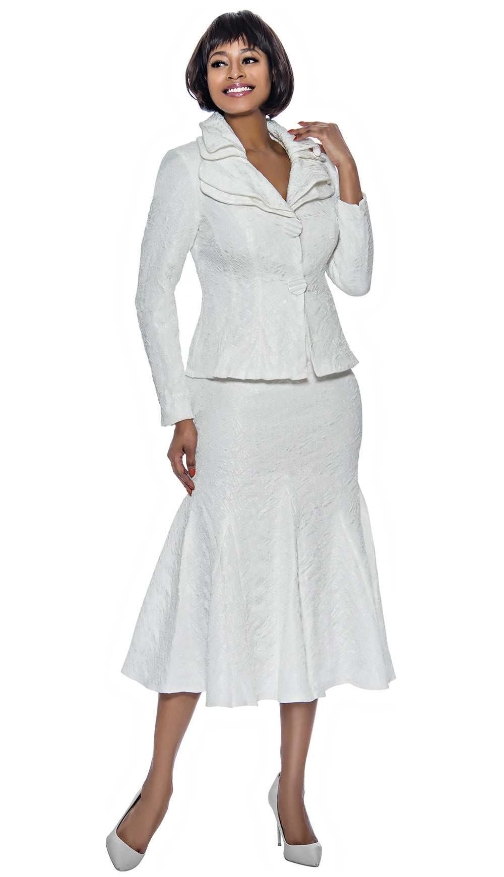 Terramina Church Suit 7988C-White - Church Suits For Less