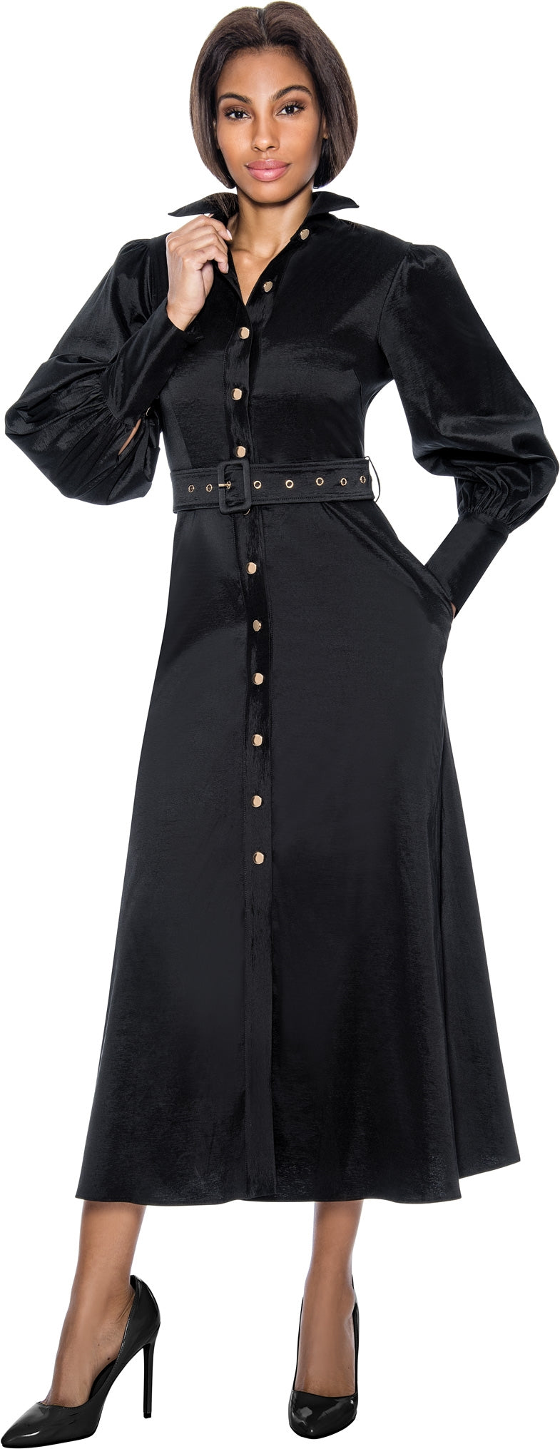 Terramina Church Dress 7055C-Black - Church Suits For Less