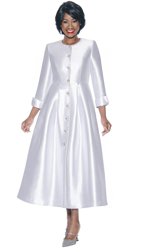Terramina Clergy Dress 7057-White - Church Suits For Less