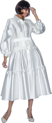 Terramina Church Dress 7029-White - Church Suits For Less