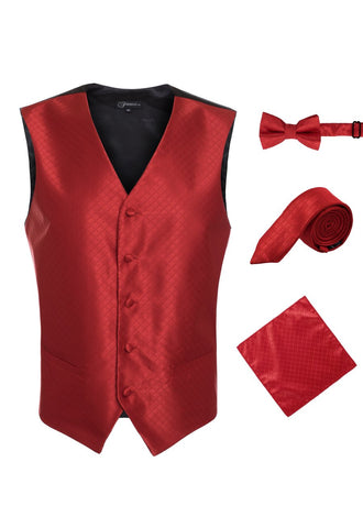 Men Vest Msd- 300-21 Red - Church Suits For Less