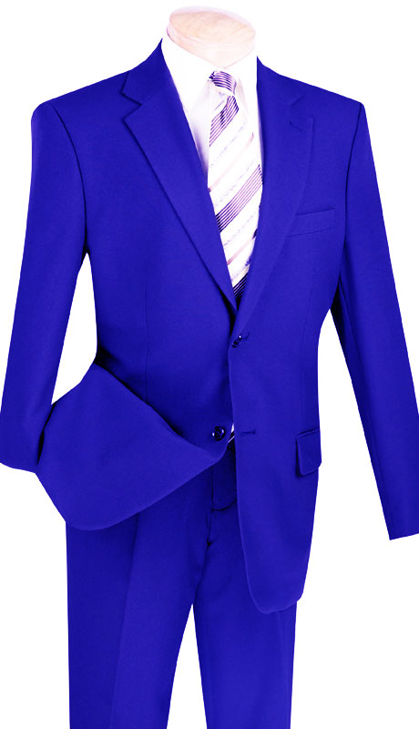 Vinci Suit 2PPC-Royal Blue - Church Suits For Less