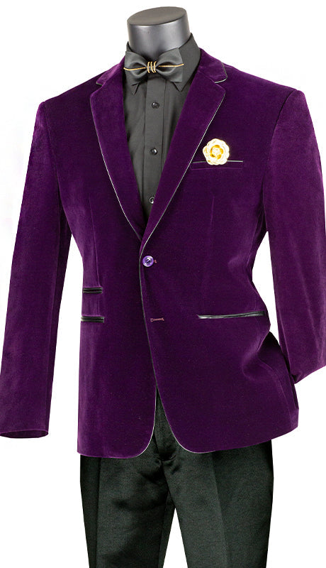 Men Slim Fit Sport Jacket BS-02C-Purple - Church Suits For Less