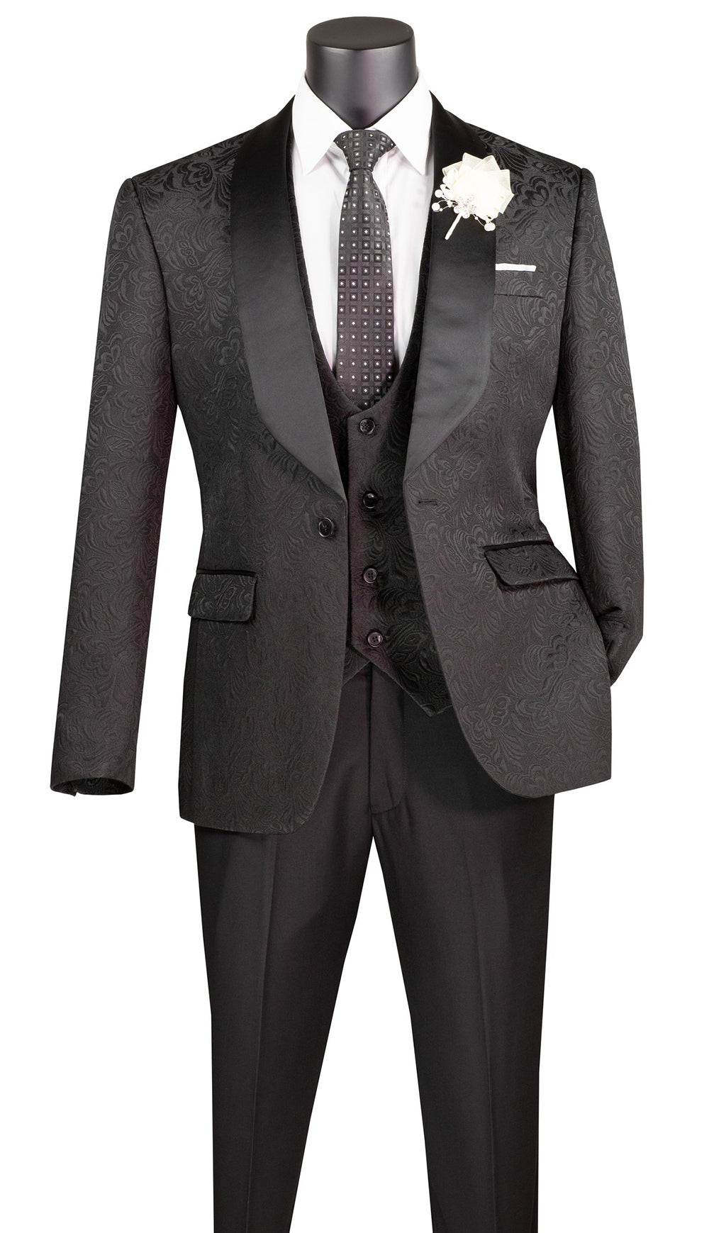 Vinci Tuxedo TVSJ-1-Black - Church Suits For Less