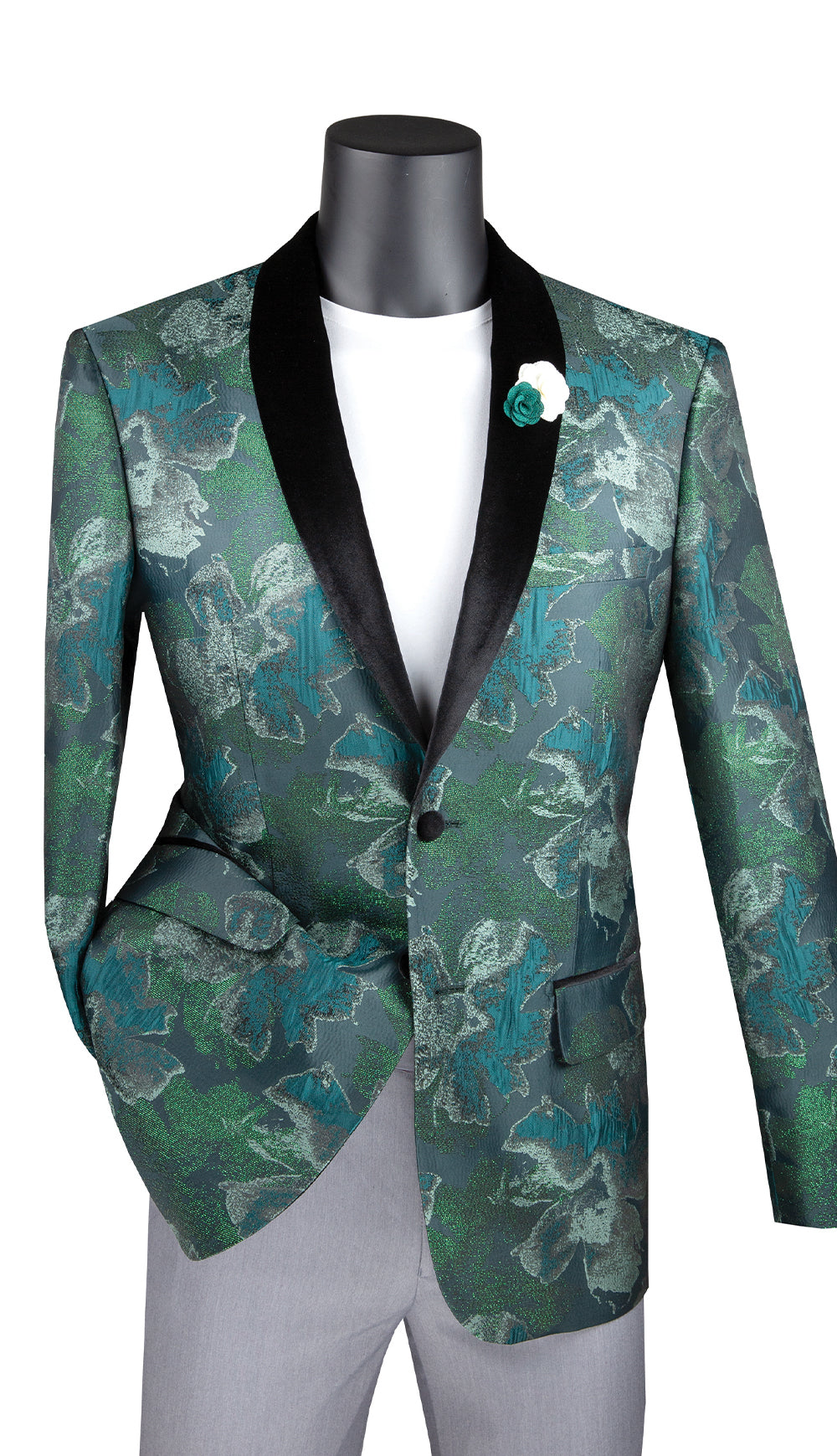 Men Slim Fit Sport Jacket BSF-11C-Emerald - Church Suits For Less