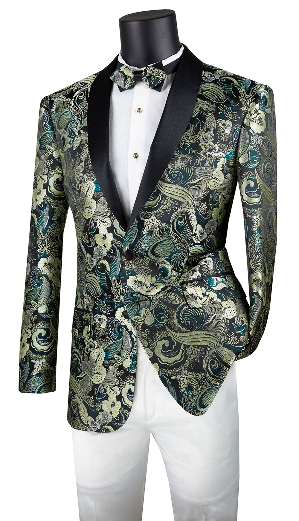 Men slim fit Sport Coat BSF-9C-Green - Church Suits For Less