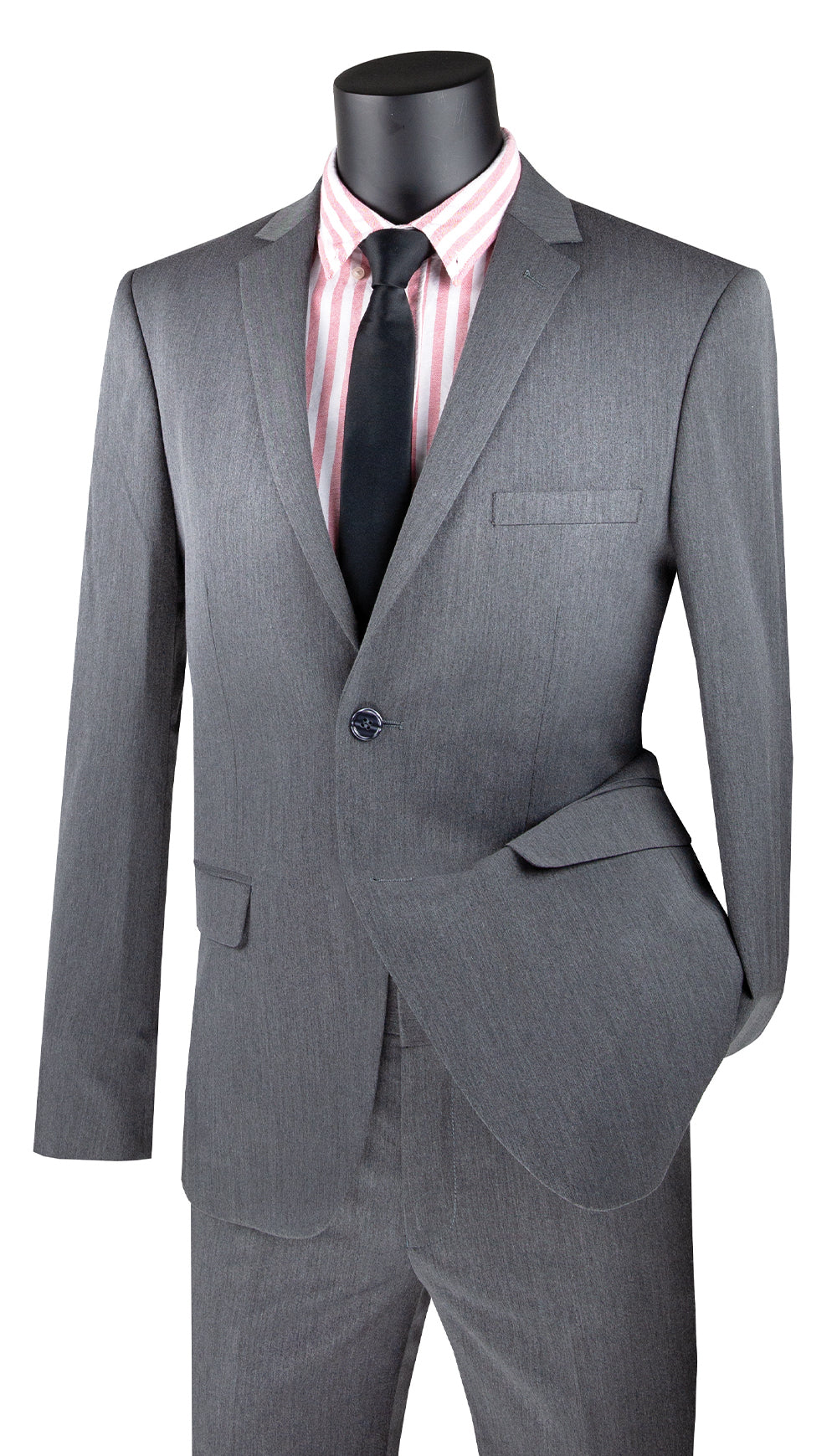 Ultra Slim Fit Men Suit USDX-1-Charcoal - Church Suits For Less