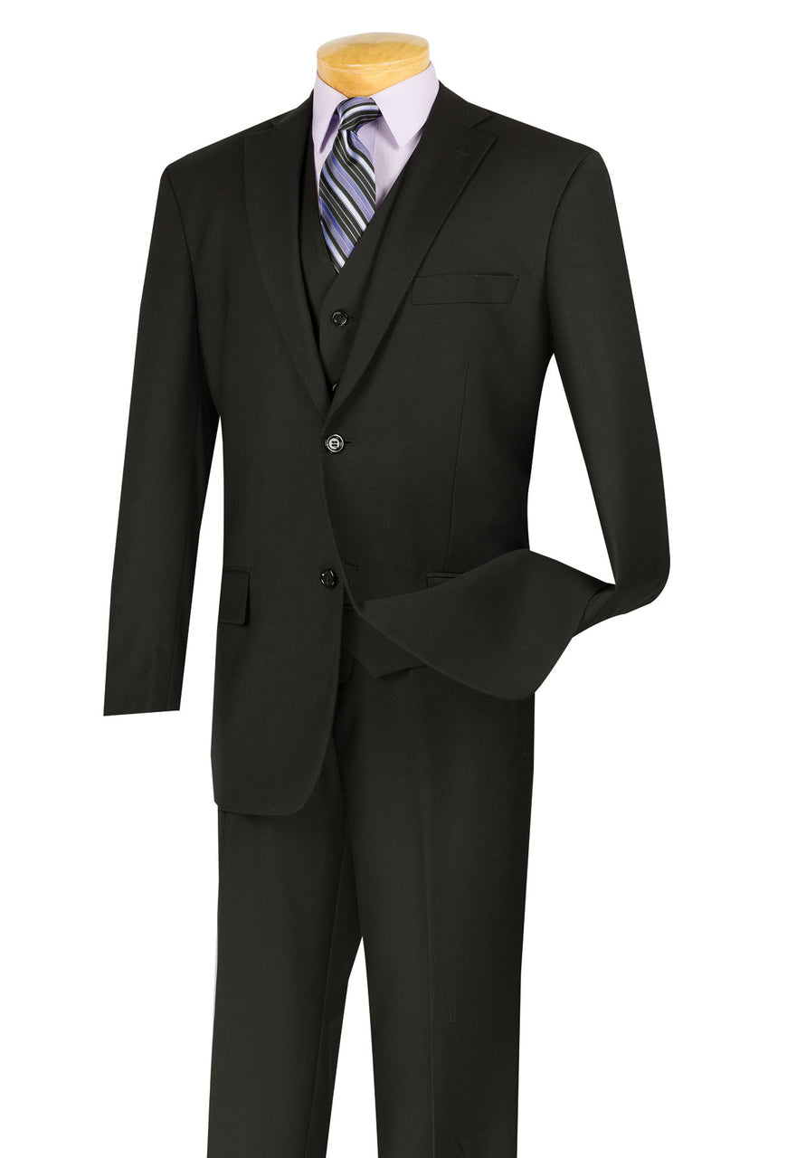 Vinci Suit V2TRC-Black - Church Suits For Less