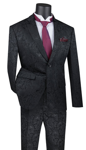 Vinci Suit S2F-1-Black - Church Suits For Less