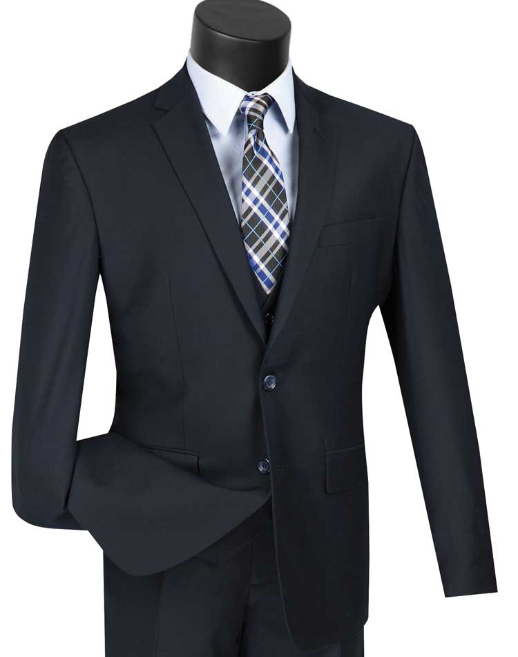 Vinci Suit SV2900C-Black - Church Suits For Less