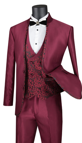 Vinci Suit SV2HT-2-Burgundy - Church Suits For Less
