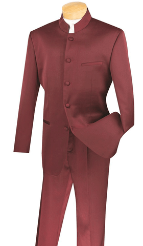 Vinci Men Suit 5HT-Burgundy - Church Suits For Less