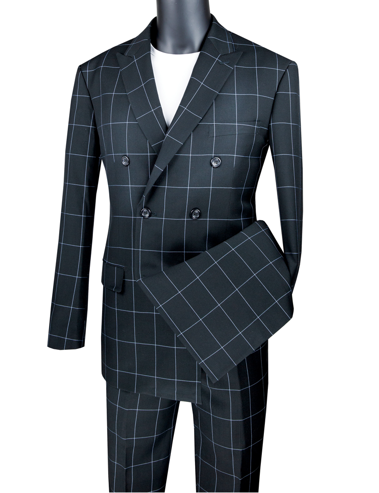 Vinci Men Suit MDW-1C-Black - Church Suits For Less