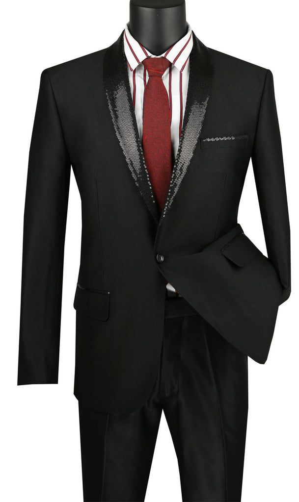 Vinci Men Sport Coat BSQ-3-Black - Church Suits For Less