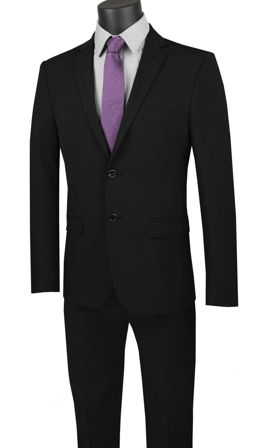 Ultra Slim Fit Men Suit USDX-1-Black - Church Suits For Less