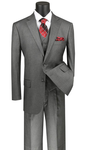 Vinci Men Suit V2RS-7-Medium Gray - Church Suits For Less