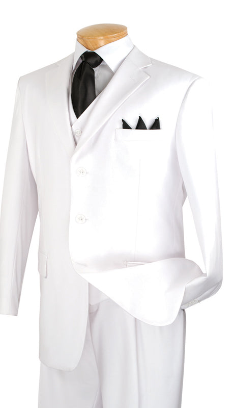 Vinci Men Suit 3TR-3C-White - Church Suits For Less