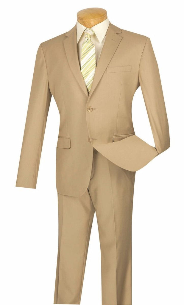 Vinci Men Suit US900-1-Beige - Church Suits For Less