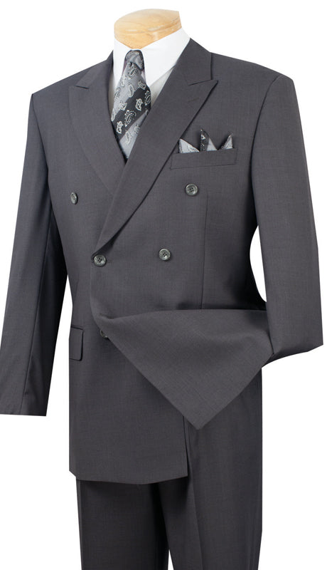 Vinci Men Suit DC900-1-Heather Grey - Church Suits For Less