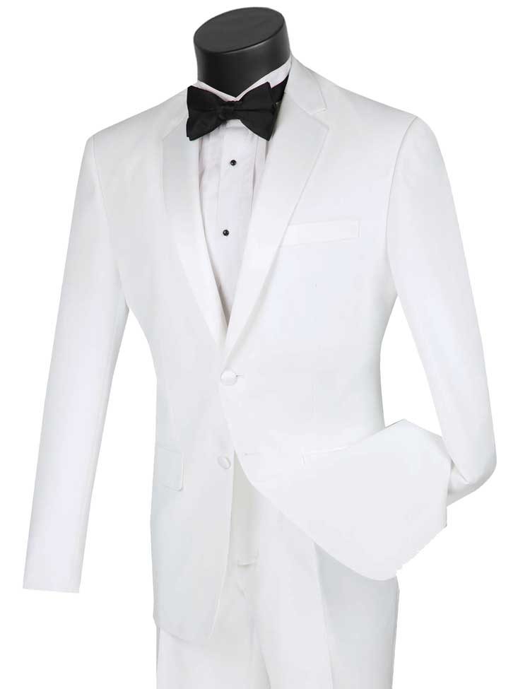 Vinci Tuxedo T-SLPP-White - Church Suits For Less