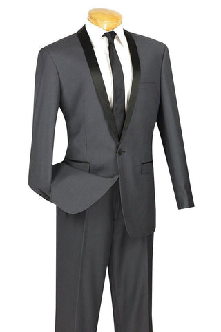 Vinci Tuxedo T-SS-Heather Gray - Church Suits For Less