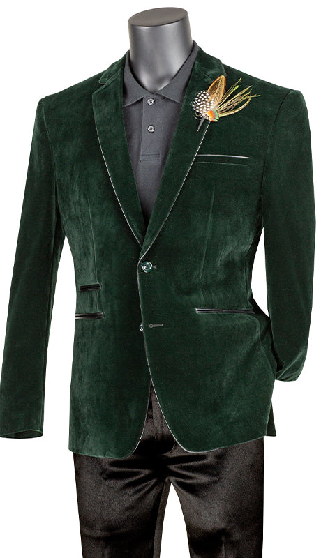 Men Slim Fit Sport Jacket BS-02-Emerald - Church Suits For Less