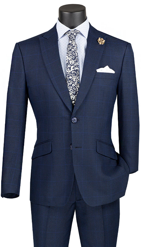 Slim Fit Men Suit S2RW-1-Navy - Church Suits For Less
