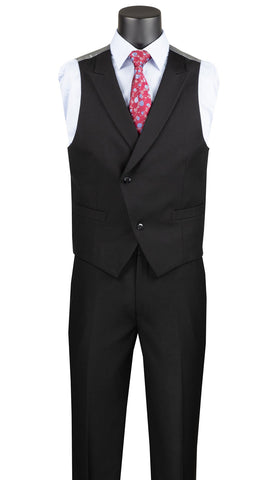 Vinci Suit MV2TR-Black - Church Suits For Less