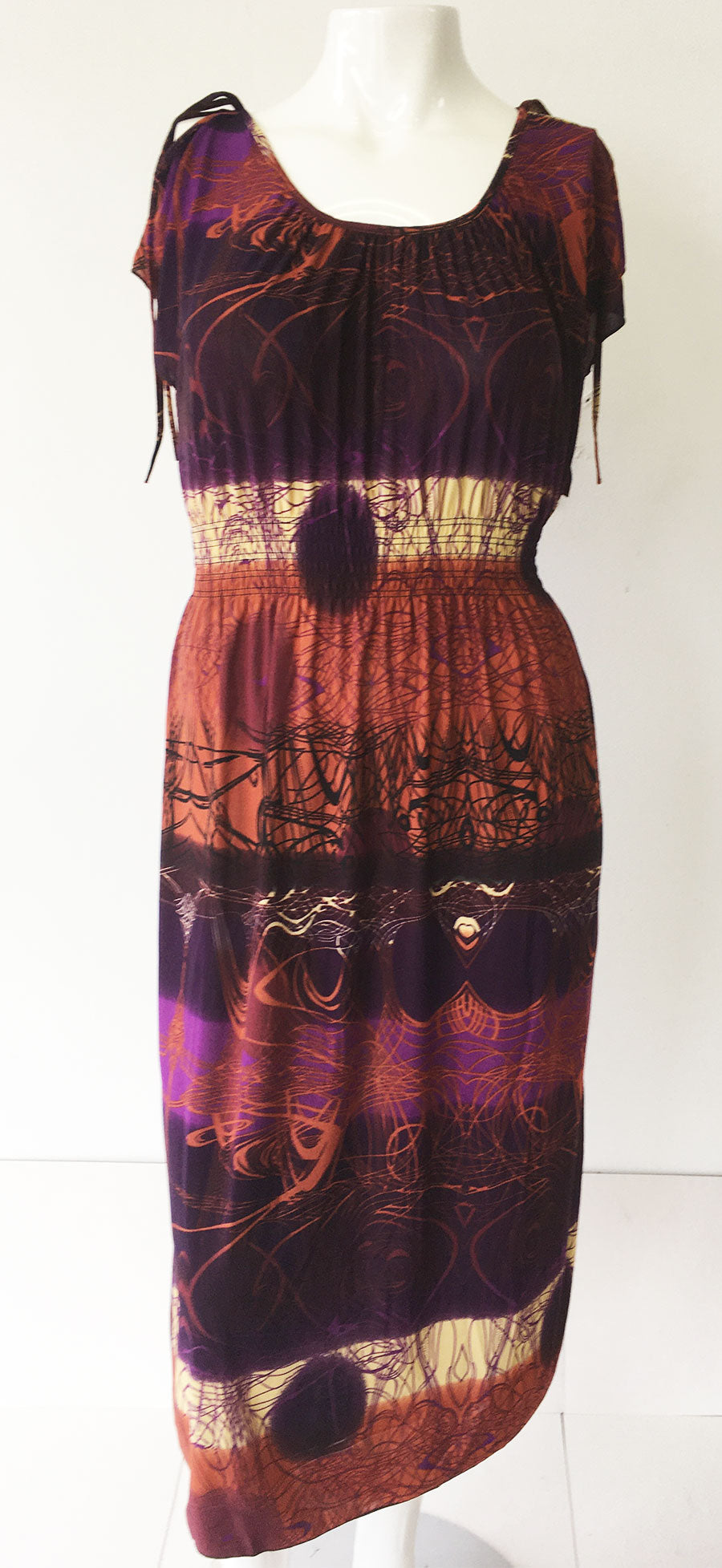 Casual Dress HY2274-Purple Print - Church Suits For Less