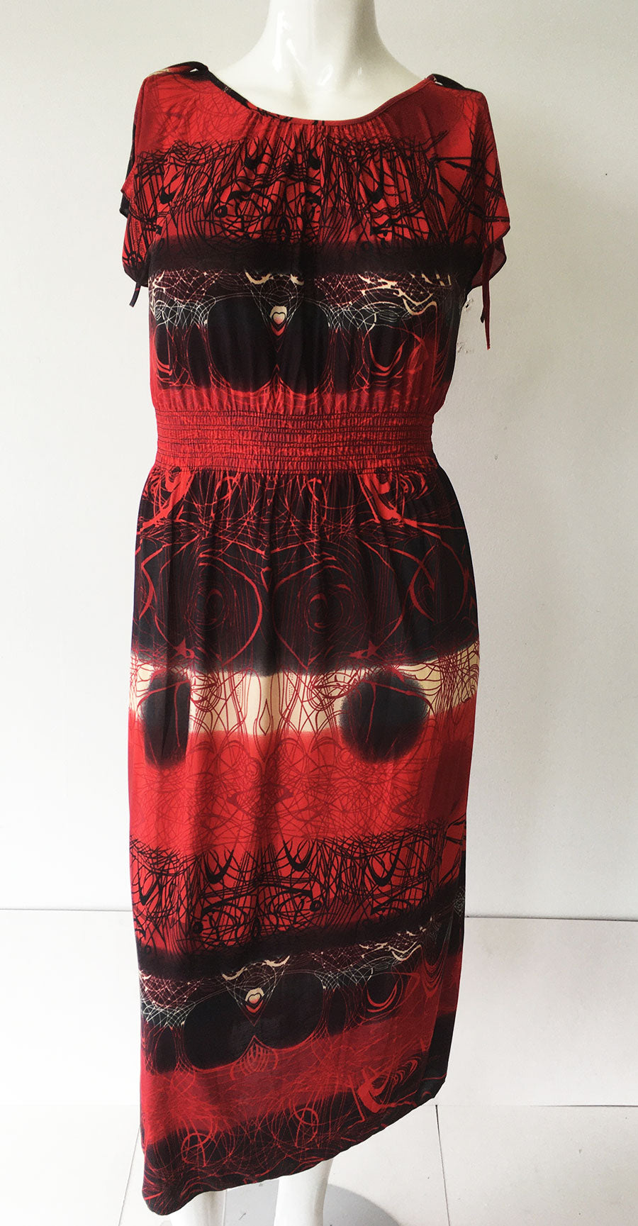 Casual Dress HY2274-Red/Black - Church Suits For Less